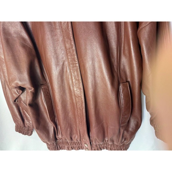 Vintage Positano Pelle Men’s80 90s Y2K Leather Jacket Brown Retro Zip Up - Picture 6 of 10